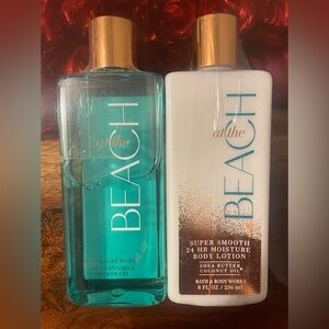 2 pc NEW Bath & Body Works AT THE BEACH Shower Gel & Body Lotion Set-SEALED